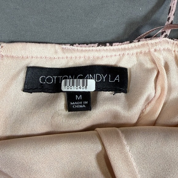 Cotton Candy LA Leopard Print Ruched Mini Dress Spaghetti Strap V Neck Women's M - Picture 4 of 7